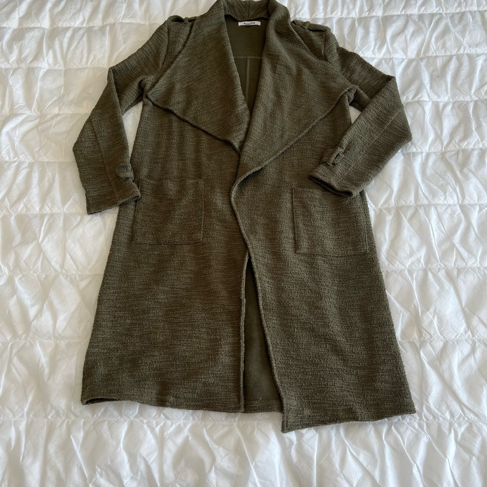 Bb Dakota boucle trench coat in Army green